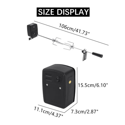 Automatic Rotisserie Kit with BBQ Grill Motor and Meat Forks Set