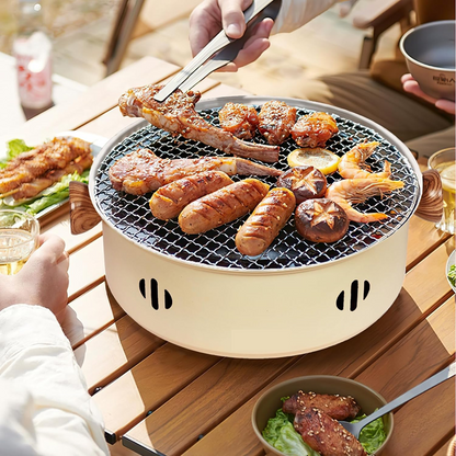 Compact Outdoor Grill for Barbecuing