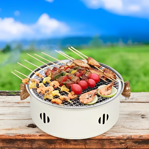 Compact Outdoor Grill for Barbecuing