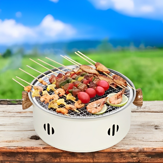 Compact Outdoor Grill for Barbecuing