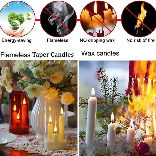 3-in-1 Flameless LED Cone Candle with 15 cm Lampshade – Battery Operated & Flickering Effect for Christmas, Weddings & Decoration