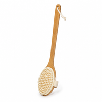 Bamboo Long-handled Bath Brush with Horse Hair