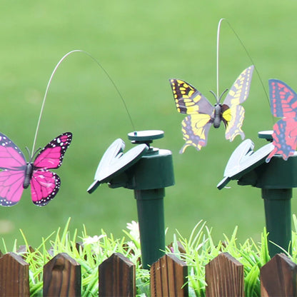 Solar-Powered Garden Decorations with Fluttering Birds and Butterflies