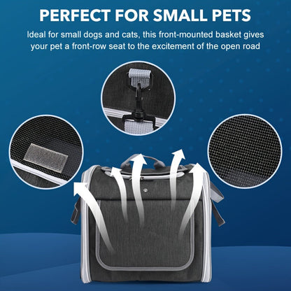 Expandable Pet Bicycle Basket – Comfortable and Safe for Small Dogs and Cats