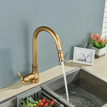 Classic Brass Kitchen Tap | Flexible Swivel Spout | Easy Control