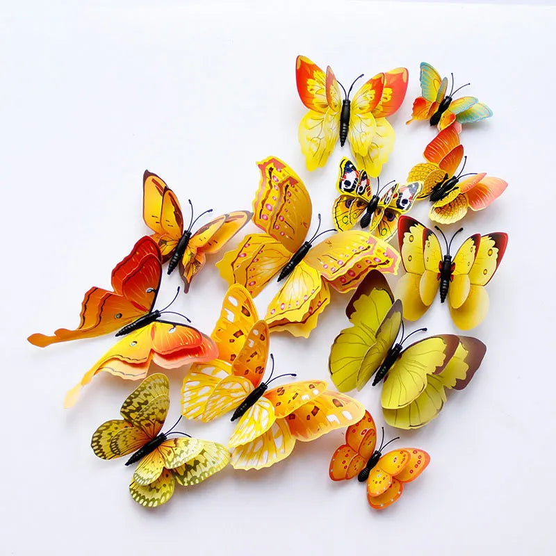 Magnetic 3D Butterfly Wall Stickers Set | 12 Pieces | Double Layered