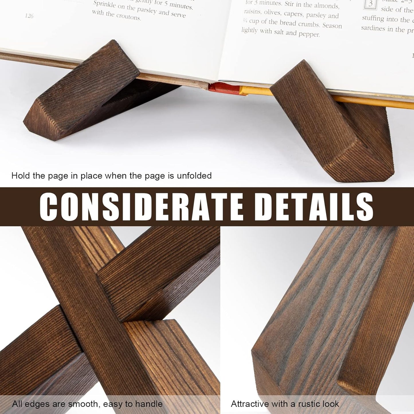 Wooden Cookbook Holder with Adjustable Angle
