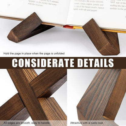 Wooden Cookbook Holder with Adjustable Angle