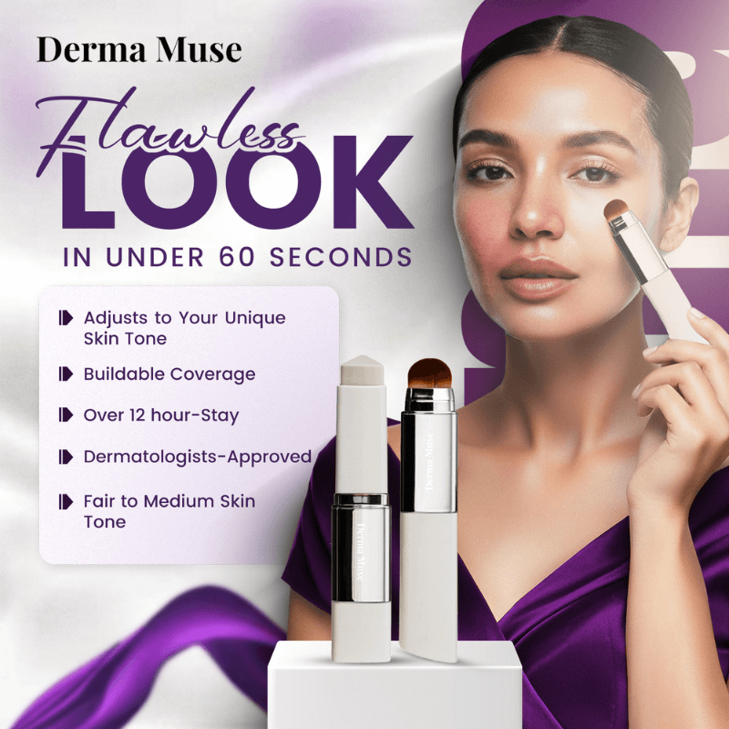 Color-Adjusting Makeup Stick with Built-In Brush | Lightweight Hydration | Infused with Hyaluronic Acid & Niacinamide | 3 Shades