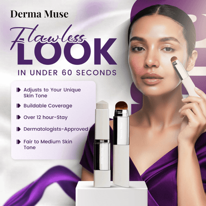 Color-Adjusting Makeup Stick with Built-In Brush | Lightweight Hydration | Infused with Hyaluronic Acid & Niacinamide | 3 Shades