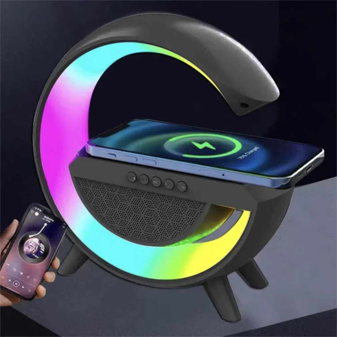 All-in-One Smart Lamp with Wireless Charging & Bluetooth Sound