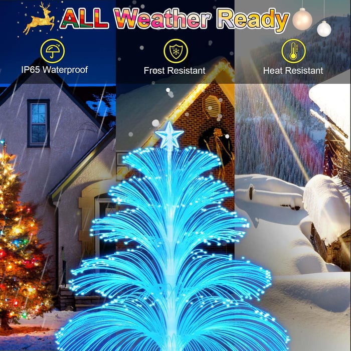 Solar Garden Light Set with 3 Color Changing LED Lights