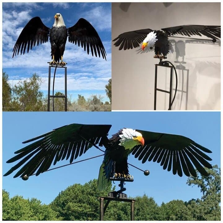 Metal Twirling Wind Spinner for Garden with Ground Stake – Weatherproof Decor