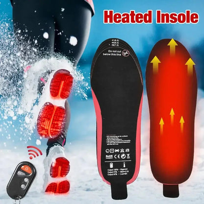 Rechargeable Heated Insoles with Remote Control | 3 Adjustable Heat Levels | Customizable Size | Electric Foot Warmers for Outdoor and Winter Use