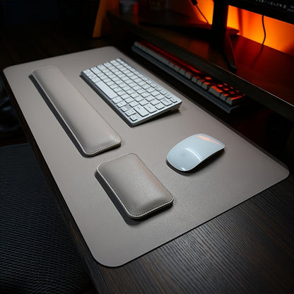 Three-Piece Desk Set in PU Leather with Wrist and Pad Supports