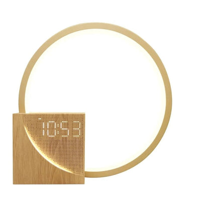 Stylish Nightstand Lamp with Clock and USB Charging Hub