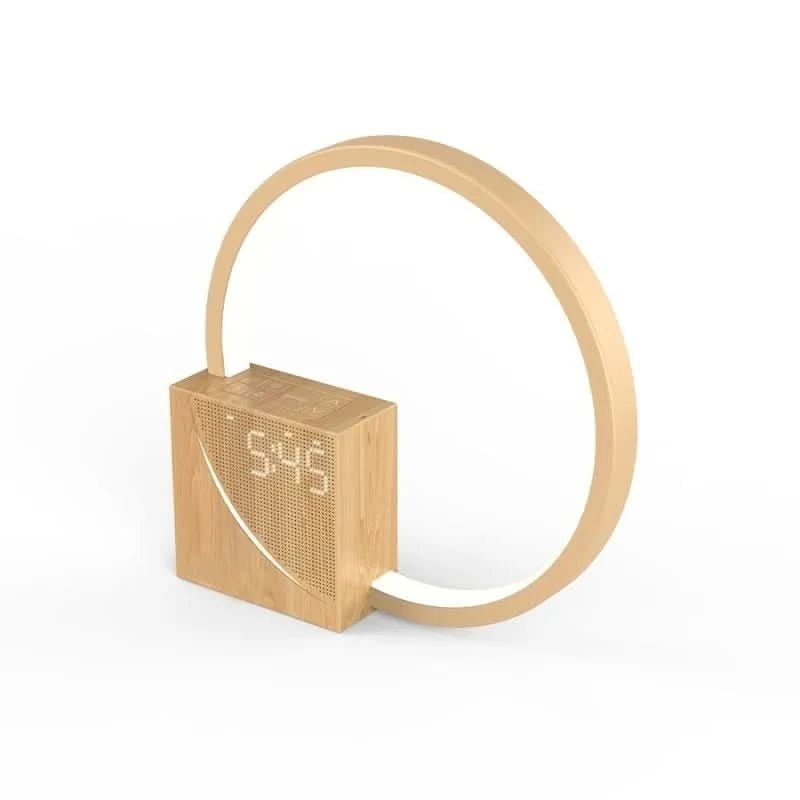 Stylish Nightstand Lamp with Clock and USB Charging Hub