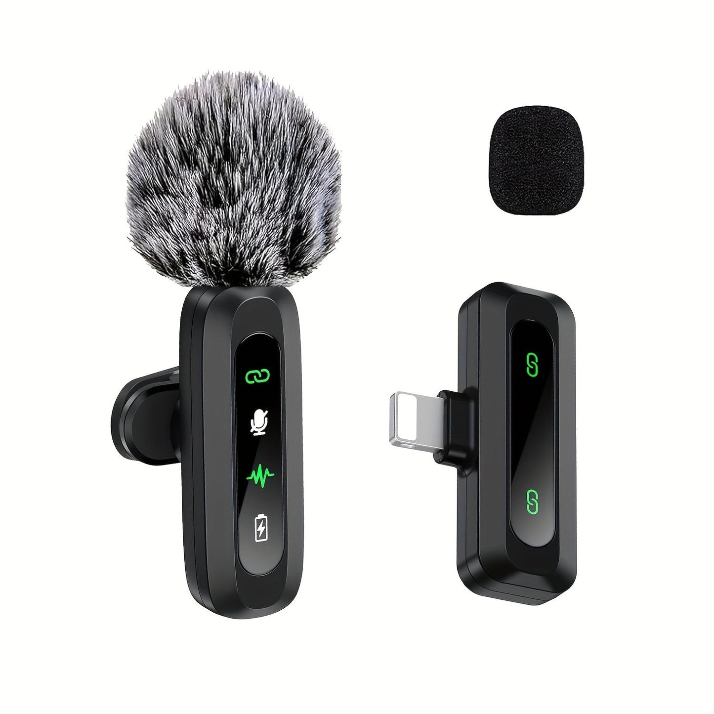 Wireless Clip Microphone with USB-C for Smartphone and Tablet