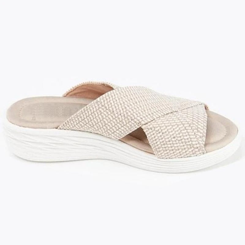 Orthotic Slide Sandals with Stretch Cross Design