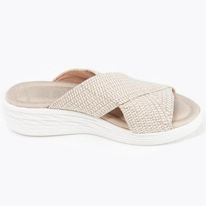 Orthotic Slide Sandals with Stretch Cross Design