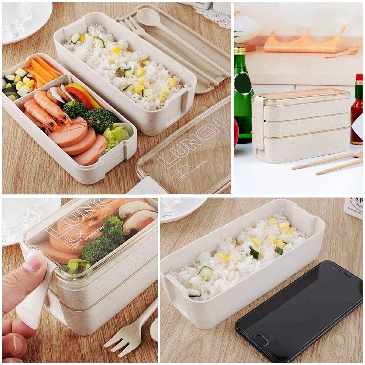 Triple-Layered Lunch Organizer with Secure Compartmentalization