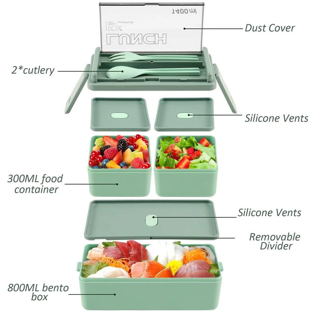 Versatile Dual-Layer Meal Container with Customizable Sections