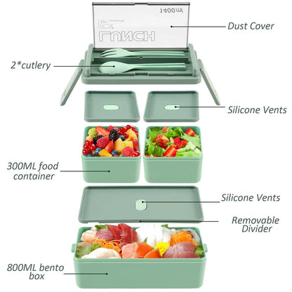 Versatile Dual-Layer Meal Container with Customizable Sections