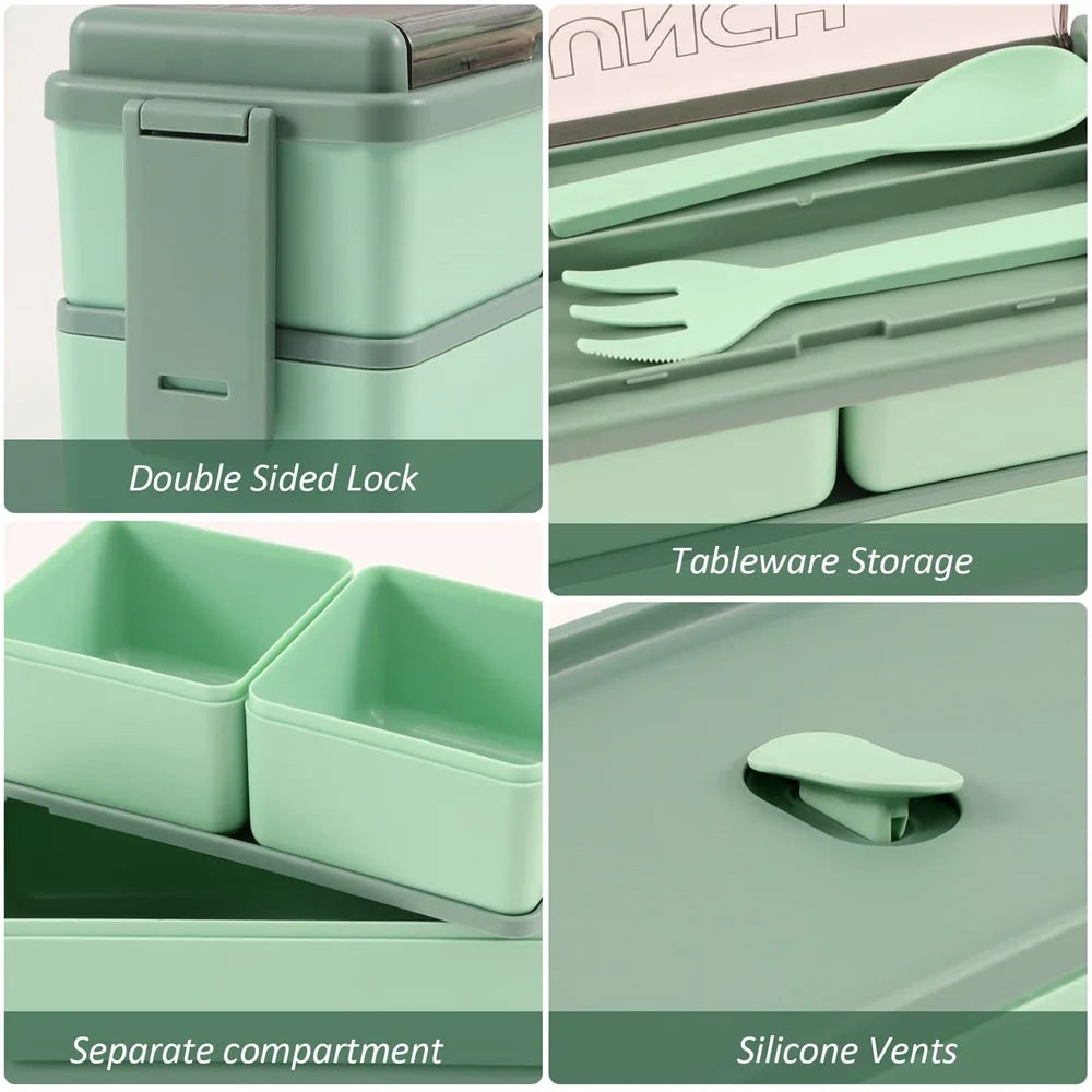 Versatile Dual-Layer Meal Container with Customizable Sections