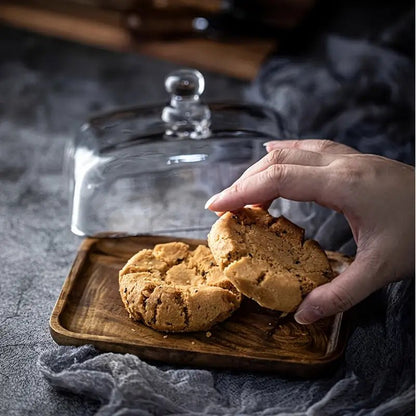 Elegant Kitchen Storage for Butter – Wood and Glass Dish