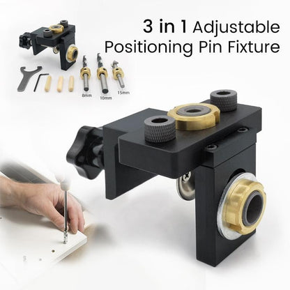 Adjustable 3-in-1 Woodworking Drill Locator Punching Tool