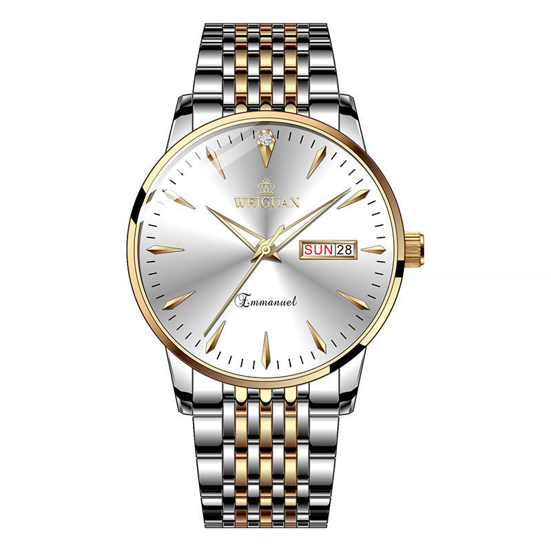 Men's Waterproof Watch with Double Calendar and Luminous Features