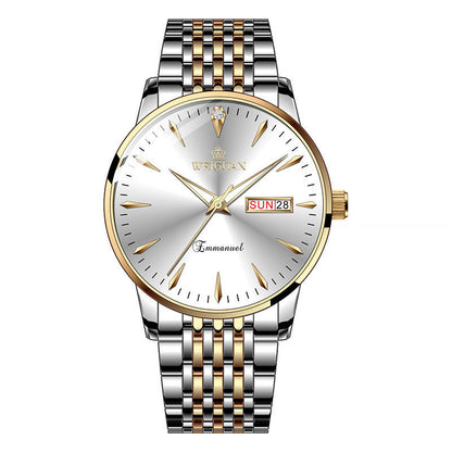 Men's Waterproof Watch with Double Calendar and Luminous Features