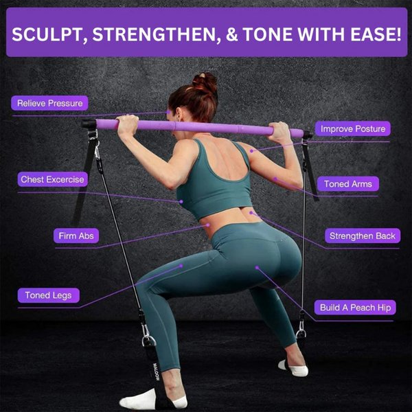 Versatile Pilates Resistance Trainer for Quick Full-Body Workouts
