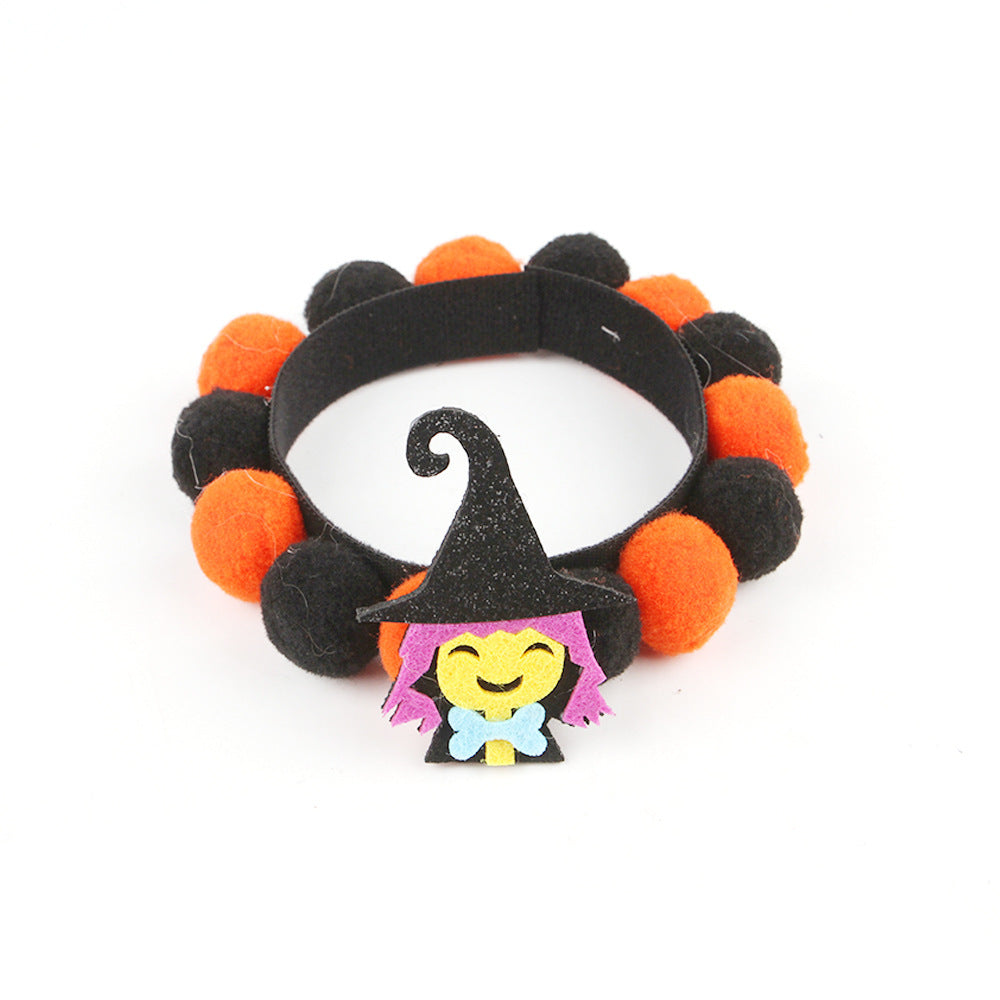 Adjustable Halloween Collar for Dogs and Cats – Pumpkin & Skull Patterns