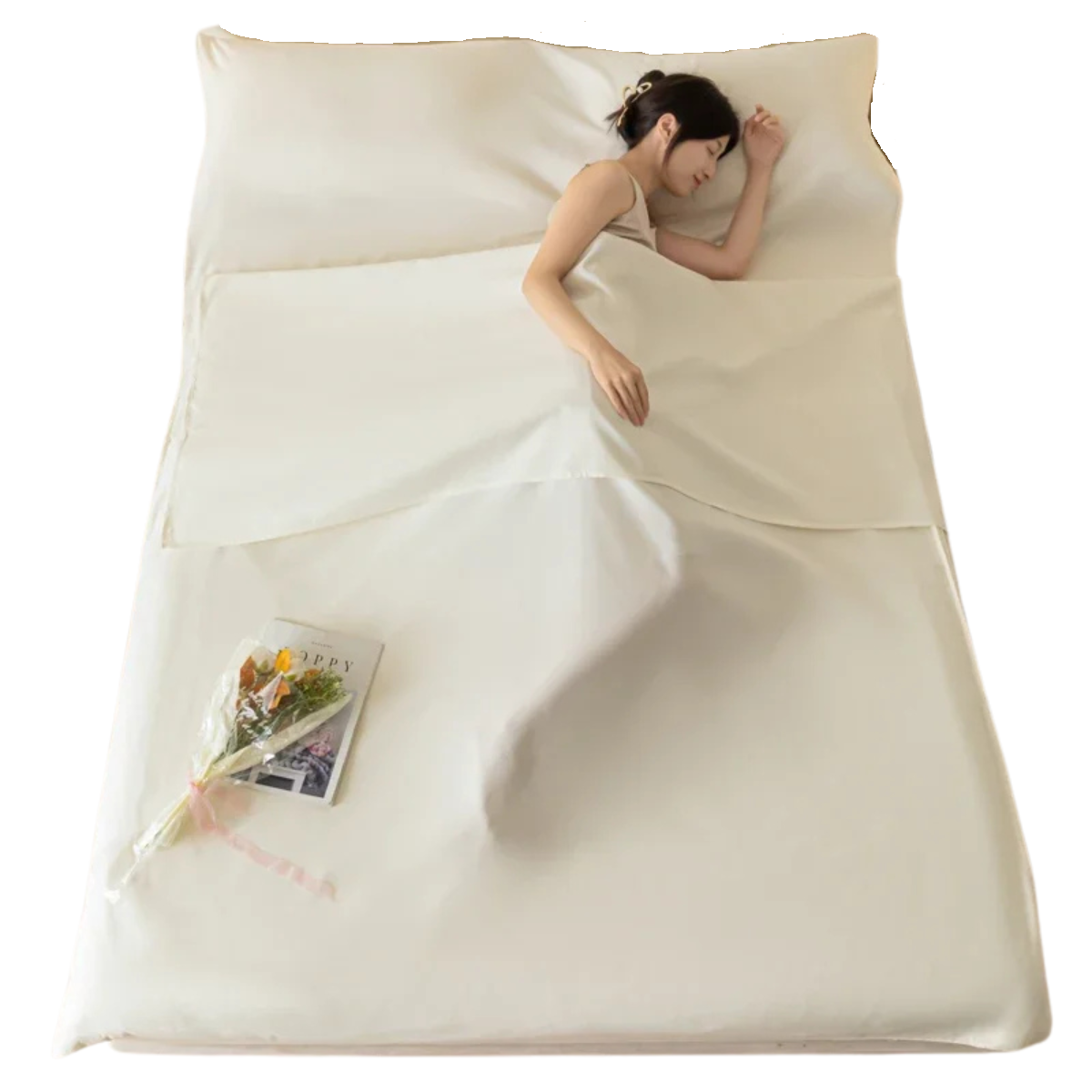 Lightweight Cotton Travel Sheet - Sleeping Bag Liner for Camping & Hotels