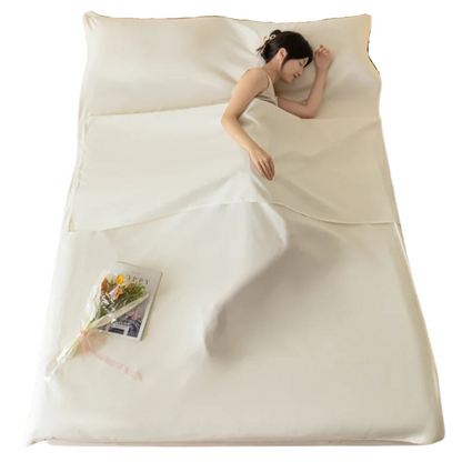 Lightweight Cotton Travel Sheet - Sleeping Bag Liner for Camping & Hotels
