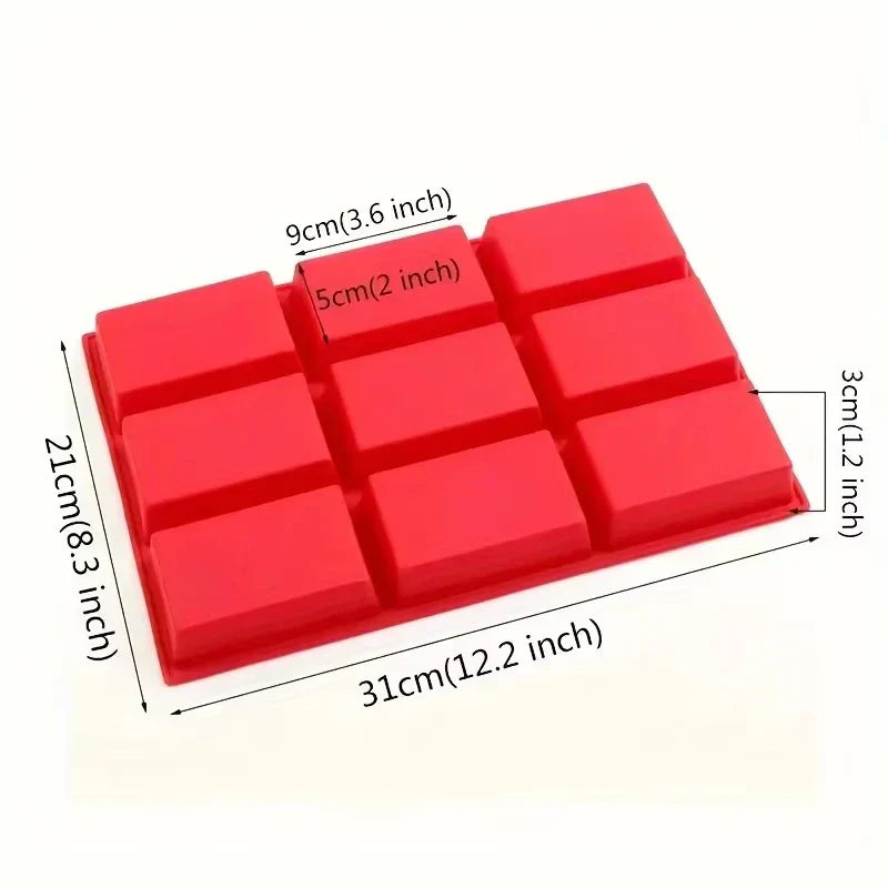 Non-Stick Mini Loaf Pan with 9 Cavities - Silicone Baking Mold