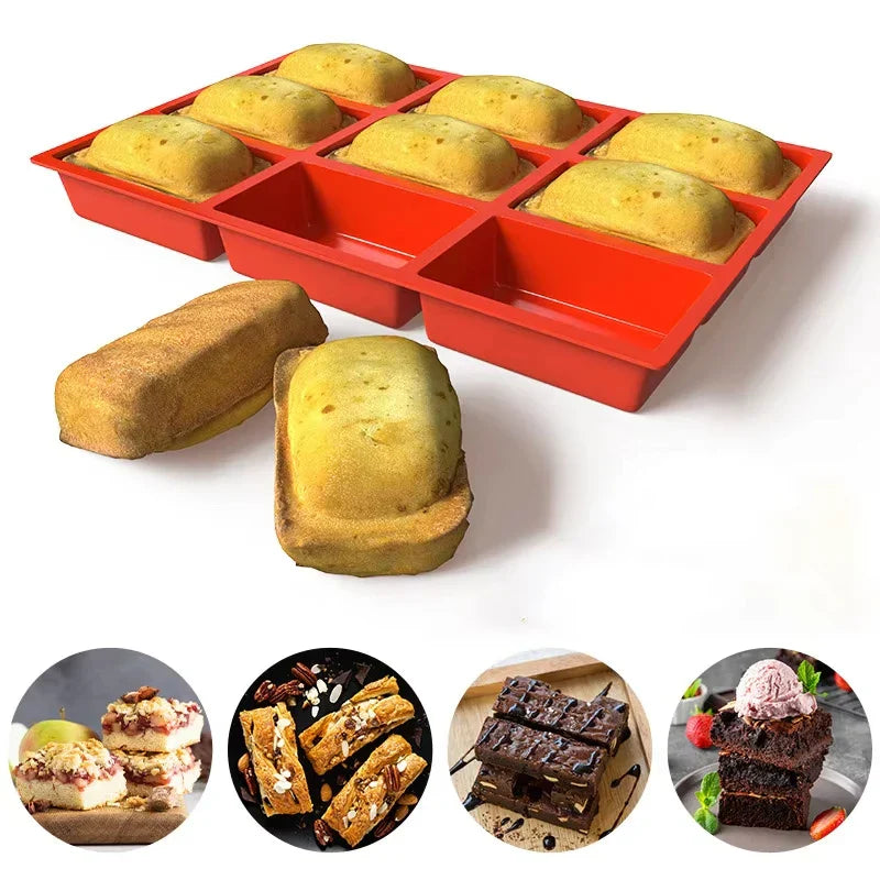 Non-Stick Mini Loaf Pan with 9 Cavities - Silicone Baking Mold