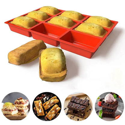 Non-Stick Mini Loaf Pan with 9 Cavities - Silicone Baking Mold