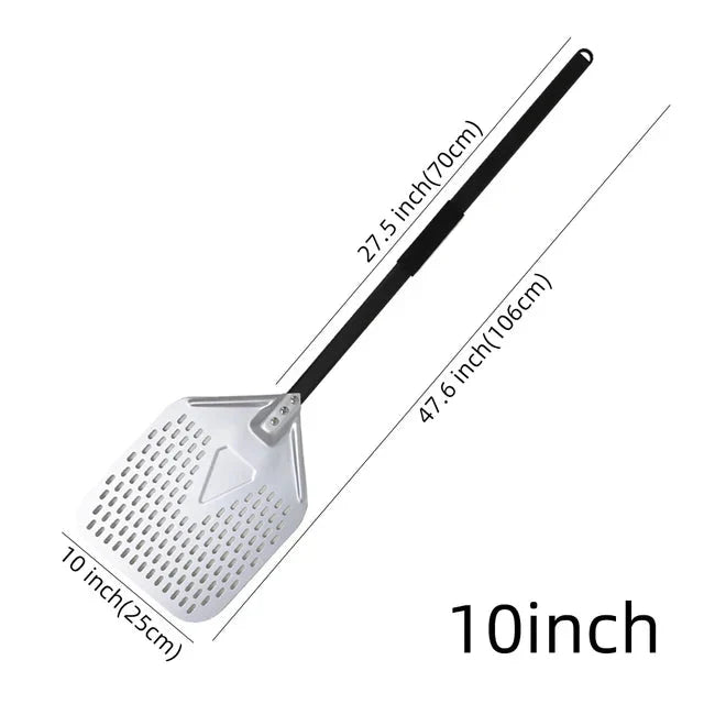 Perforated Pizza Shovel Paddle with Handle for Baking in Oven