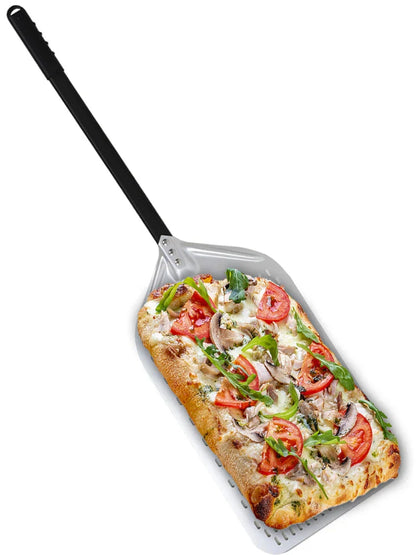 Perforated Pizza Shovel Paddle with Handle for Baking in Oven