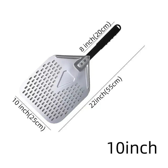 Perforated Pizza Shovel Paddle with Handle for Baking in Oven