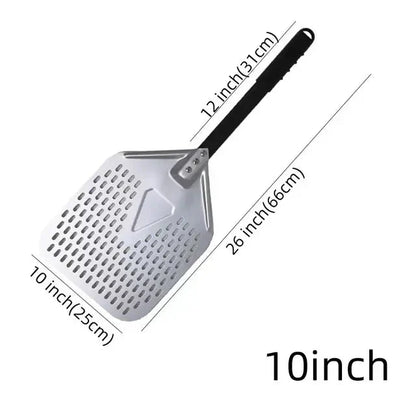 Perforated Pizza Shovel Paddle with Handle for Baking in Oven