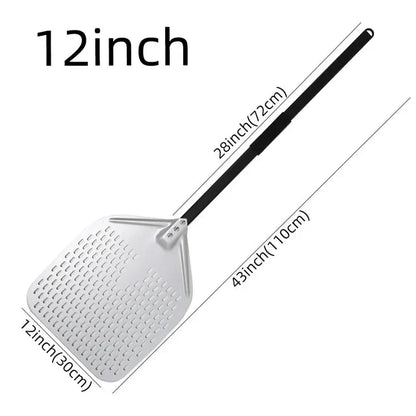 Perforated Pizza Shovel Paddle with Handle for Baking in Oven
