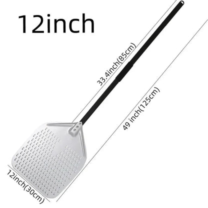 Perforated Pizza Shovel Paddle with Handle for Baking in Oven