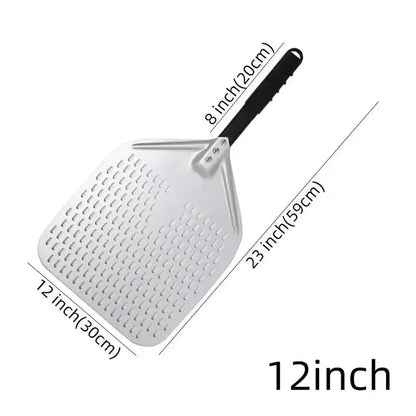 Perforated Pizza Shovel Paddle with Handle for Baking in Oven