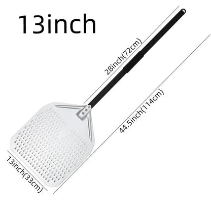 Perforated Pizza Shovel Paddle with Handle for Baking in Oven