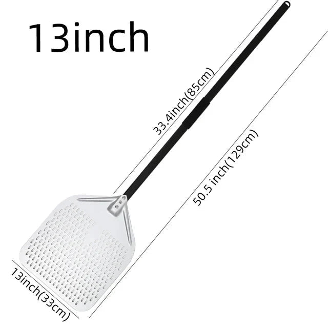 Perforated Pizza Shovel Paddle with Handle for Baking in Oven