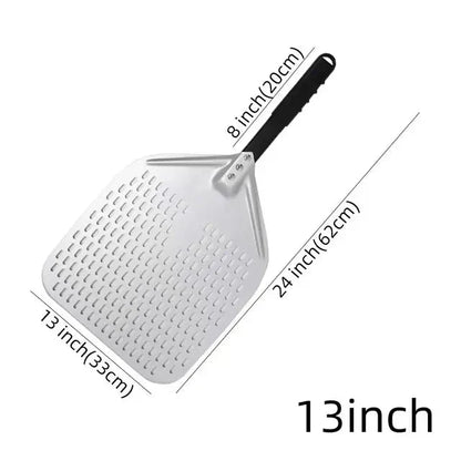 Perforated Pizza Shovel Paddle with Handle for Baking in Oven