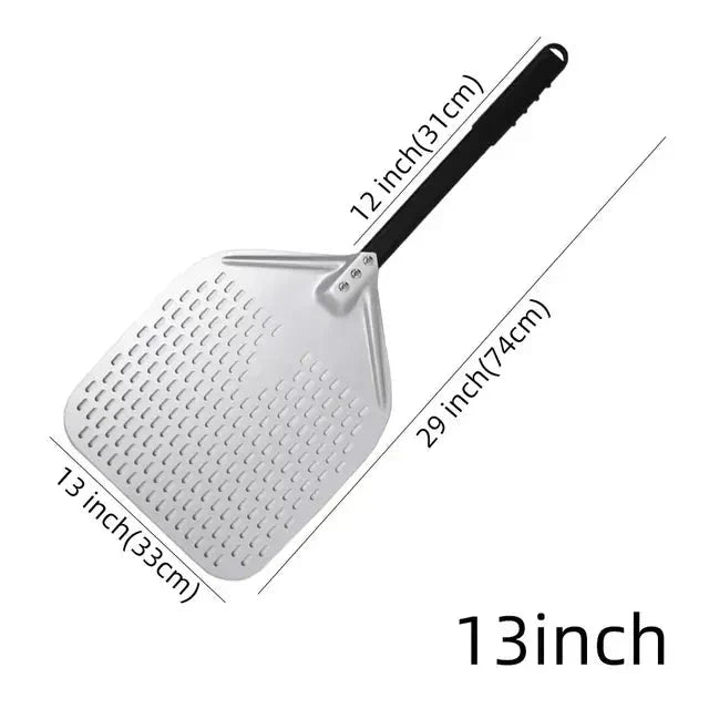 Perforated Pizza Shovel Paddle with Handle for Baking in Oven